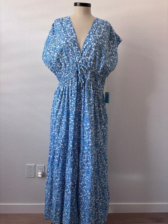 CeCe Dresses & Skirts - CeCe - NWT Cap Sleeve 100% Cotton Maxi Dress with pockets